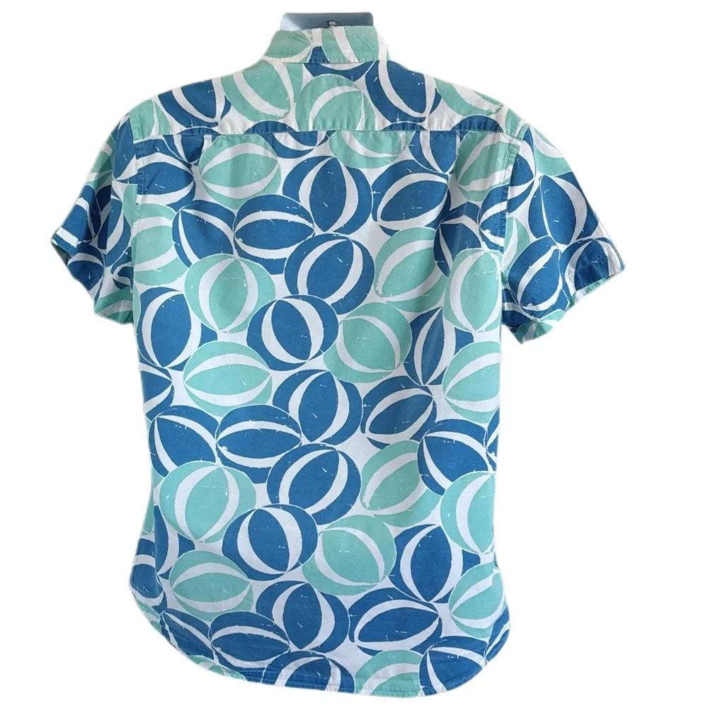 J.Crew Blue and Green Patterned Shirt Size M